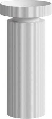 Раковина Ø40 см на пьедестале ArmadiArt Sole Corian (801-R-MW+801-Base-Rib), белый матовый