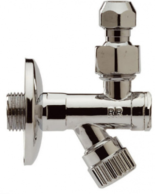 Кран угловой с фильтром и цангой REMER (120SN1210), хром